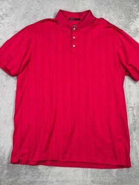 Tiger Woods Collection Red Golf Polo Shirt Mens XXL Performance Stretch Active